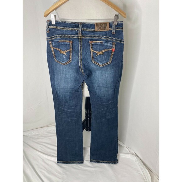 Zana Di Rockin Denim Junior's Boot Cut Jean's Blue Denim 5 Pocket Size 11 x 32 - Picture 3 of 7